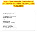 BSN315 Week 6 Pharm II Exam Questions&NewLine;and Answers with Verified Solutions &vert; Latest&NewLine;Updated 2026