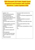 BSN Sherpath 225 Public Health Exam&NewLine;Questions and Answers with Verified&NewLine;Solutions &vert; Latest Updated 2026
