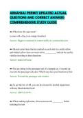 ARKANSAS PERMIT UPDATED ACTUAL&NewLine;QUESTIONS AND CORRECT ANSWERS&NewLine;COMPREHENSIVE STUDY GUIDE