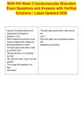 BSN 445 Week 5 Cardiovascular Disorders&NewLine;Exam Questions and Answers with Verified&NewLine;Solutions &vert; Latest Updated 2026