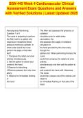BSN 445 Week 4 Cardiovascular Clinical&NewLine;Assessment Exam Questions and Answers&NewLine;with Verified Solutions &vert; Latest Updated 2026