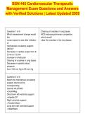 BSN 445 Cardiovascular Therapeutic&NewLine;Management Exam Questions and Answers&NewLine;with Verified Solutions &vert; Latest Updated 2026