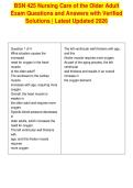 BSN 425 Nursing Care of the Older Adult&NewLine;Exam Questions and Answers with Verified&NewLine;Solutions &vert; Latest Updated 2026&NewLine;
