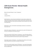 CEN Exam Review Questions and Answers- Mental Health Emergencies
