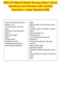BSN 375 Mental Health Nursing Week 2 Exam&NewLine;Questions and Answers with Verified&NewLine;Solutions &vert; Latest Updated 2026