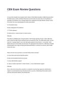 CEN Exam Review Questions and Answers