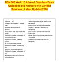 BSN 366 Week 10 Adrenal Disorders Exam&NewLine;Questions and Answers with Verified&NewLine;Solutions &vert; Latest Updated 2026&NewLine;