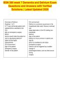 BSN 366 week 7 Dementia and Delirium Exam&NewLine;Questions and Answers with Verified&NewLine;Solutions &vert; Latest Updated 2026