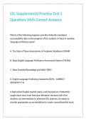 ESL Supplemental Practice Test 1 Questions With Correct Answers 