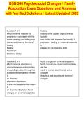 BSN 346 Psychosocial Changes &sol; Family&NewLine;Adaptation Exam Questions and Answers&NewLine;with Verified Solutions &vert; Latest Updated 2026