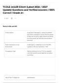 TCOLE JAILER EXAM &lpar;Latest 2026 &sol; 2027 Update&rpar; Questions and Verified Answers &vert; 100&percnt; Correct &vert; Grade A&plus;&period;