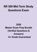 NR 509 Mid-Term Study Questions Exam&colon; Complete Advanced Health Assessment Study Guide & Practice Questions PDF