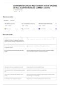 Certified Revenue Cycle Representative &lpar;CRCR&rpar; UPDATED ACTUAL Exam Questions and CORRECT Answers