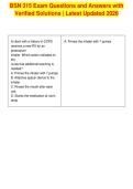 BSN 315 Exam Questions and Answers with&NewLine;Verified Solutions &vert; Latest Updated 2026