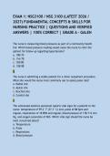 EXAM 1&colon; NSG3100 &sol; NSG 3100 &lpar;LATEST 2026 &sol; 2027&rpar; FUNDAMENTAL CONCEPTS & SKILLS FOR NURSING PRACTICE &vert; QUESTIONS AND VERIFIED ANSWERS &vert; 100&percnt; CORRECT &vert; GRADE A - GALEN
