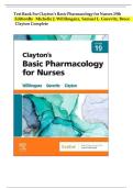 Test Bank for Clayton's Basic Pharmacology for Nurses&comma; 19th Edition by Michelle J&period; Willihnganz&comma; Samuel L&period; Gurevitz & Bruce Clayton &vert; Complete Chapters &vert; Verified Answers
