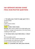 NSC DEFENSIVE DRIVING COURSE&NewLine;FINAL EXAM PRACTICE QUESTIONS