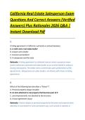 California Real Estate Salesperson Exam &NewLine;Questions And Correct Answers &lpar;Verified &NewLine;Answers&rpar; Plus Rationales 2026 Q&A &vert; &NewLine;Instant Download Pdf 