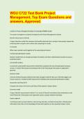 TEST BANK FOR WGU C722 Project Management&comma; Top Exam Questions and Answers&comma; Approved&period;