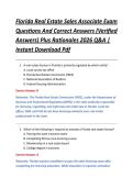Florida Real Estate Sales Associate Exam &NewLine;Questions And Correct Answers &lpar;Verified &NewLine;Answers&rpar; Plus Rationales 2026 Q&A &vert; &NewLine;Instant Download Pdf 