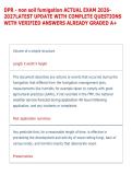 DPR - non soil fumigation ACTUAL EXAM 2026&NewLine;2027LATEST UPDATE WITH COMPLETE QUESTIONS &NewLine;WITH VERIFIED ANSWERS ALREADY GRADED A&plus;  