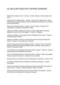 DC 308 QUESTIONS WITH VERIFIED ANSWERS