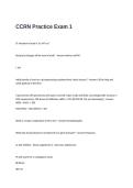 CCRN Practice Exam 1 Questions and Answers