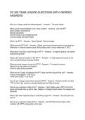 DC 308 TEAM LEADER QUESTIONS WITH VERIFIED ANSWERS
