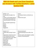 BSN 225 Death and Loss Exam Questions&NewLine;and Answers with Verified Solutions &vert; Latest&NewLine;Updated 2026