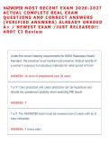 HAZWOPER MOST RECENT EXAM 2026-2027 &NewLine;ACTUAL COMPLETE REAL EXAM &NewLine;QUESTIONS AND CORRECT ANSWERS &NewLine;&lpar;VERIFIED ANSWERS&rpar; ALREADY GRADED &NewLine;A&plus; &sol; NEWEST EXAM &sol;JUST RELEASED&excl;&excl; HAZWOPER MOST RECENT EXAM 2026-2027 &NewLine;ACTUAL COMPLETE REAL EXAM &NewLine;QUESTIONS AND CORRECT