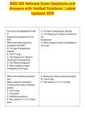 BSN 206 Hallmark Exam Questions and&NewLine;Answers with Verified Solutions &vert; Latest&NewLine;Updated 2026&NewLine;