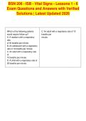 BSN 206 - ISB - Vital Signs - Lessons 1 - 6&NewLine;Exam Questions and Answers with Verified&NewLine;Solutions &vert; Latest Updated 2026