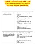 BSN 206 - Hallmark Study Stack Exam&NewLine;Questions and Answers with Verified&NewLine;Solutions &vert; Latest Updated 2026