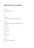 BSN 215 Exam Questions and Answers- Pharm calculations