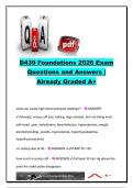 D439 Foundations Exam 2026 &vert; D439 &vert; 250&plus; Exam Questions & Verified Answers &vert; Health Assessment&comma; Patient Safety&comma; Nursing Fundamentals&comma; Infection Control & WGU