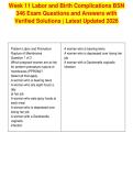 Week 11 Labor and Birth Complications BSN&NewLine;346 Exam Questions and Answers with&NewLine;Verified Solutions &vert; Latest Updated 2026