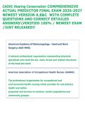 CAOHC Certification COMPREHENSIVE ACTUAL PREDICTOR FINAL EXAM 2026-2027