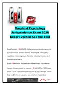 Maryland Psychology Jurisprudence Exam 2026 &vert; Maryland Board of Examiners of Psychologists &vert; 900&plus; Practice Questions & Verified Answers &vert; Ethics&comma; Maryland Psychology Law&comma; Licensure&comma; Confidentiality & EPPP Preparation