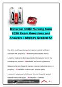 Maternal Child Nursing Care Exam 2026 &vert; NURS Maternal-Child Nursing &vert; 500&plus; Practice Questions & Verified Answers &vert; Pregnancy&comma; Labor & Delivery&comma; Newborn Care&comma; Pediatrics & NCLEX-RN Review