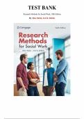 Test Bank for Research Methods for Social Work&comma; 10th Edition &lpar;Allen Rubin&comma; 2024&rpar;&comma; Chapter 1-25 &vert; All Chapters 