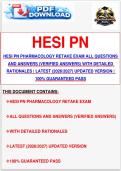 HESI PN PHARMACOLOGY RETAKE EXAM ALL QUESTIONS AND ANSWERS &lpar;VERIFIED ANSWERS&rpar; WITH DETAILED RATIONALES &vert; LATEST &lpar;2026&sol;2027&rpar; UPDATED VERSION &vert; 100&percnt; GUARANTEED PASS