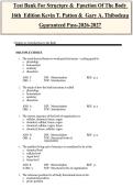 Structure & Function of the Body&comma; 16th Edition&comma; Kevin T&period; Patton and Gary A&period; Thibodeau &mdash; complete test bank