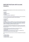 NUR 326 Final Exam with Accurate Solutions