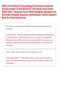 WGU &lpar;D 072&rpar;D217 Accounting Information Systems &NewLine;Practice Exam Comprehensive Test Bank Final Exam &NewLine;2026-2027 &vert;&vert;Newest Exam With Complete Questions & &NewLine;Accurate Detailed Answers &lpar;Rationales&rpar; Latest Update&excl;&excl; &NewLine;Best for Final Exam prep  