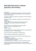 NUR 326 Pharm Exam 1 Review Questions and Answers