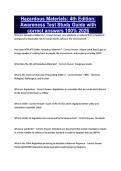 Hazardous Materials&colon; 4th Edition&colon; Awareness Test Study Guide with correct answers 100&percnt; 2026
