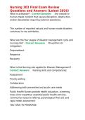 Nursing 303 Final Exam Review Questions and Answers &lpar;Latest 2026&rpar;&period;