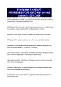 Firefighter 1 HAZMAT AWARENESS&sol;OPS QUIZ with correct answers 100&percnt; 2026