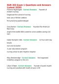NUR 303 Exam 1 Questions and Answers &lpar;Latest 2026&rpar;&period;