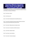 Hazardous Materials Operations Midterm Study Guide &lpar;MFRI&rpar; with correct answers 100&percnt; 2026